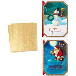 Hallmark Christmas Cards Assortment, Santa and Snowman Boxed New 40 cards